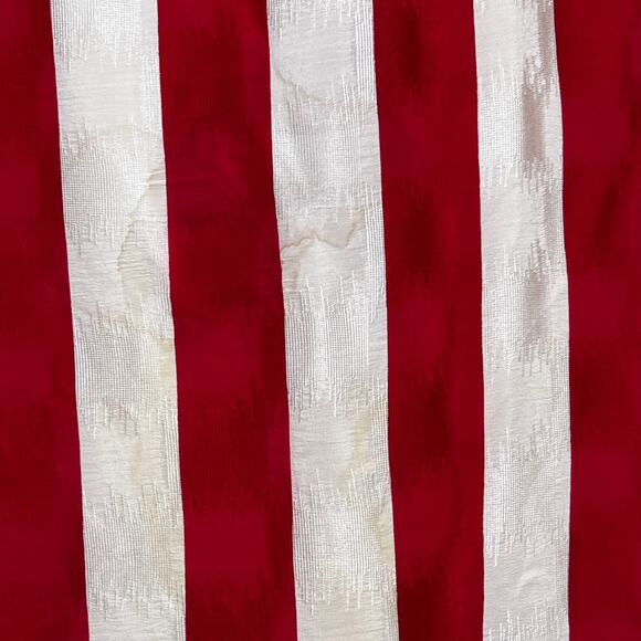 Vintage 1980s Flora Kung Silk Red White Striped Dress Damask Wounded Bird AS IS - Picture 16 of 16